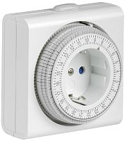 Розетка-таймер механическая IEK РТМ-3 15мин 24ч 96On/Off 16А IP20 белый картинка